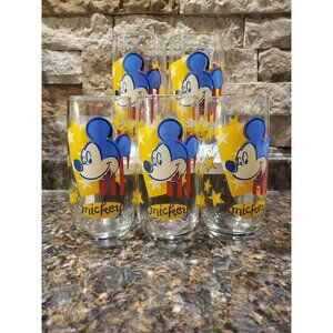 Anchor Hocking Mickey Mouse Star And Stripes Drinking Glasses Set Of 5